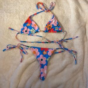SHEIN floral thong bikini